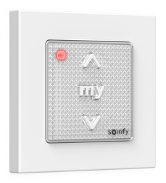 Somfy Smoove 1 RTS Pure II wall switch with white frame, SKU 1871361