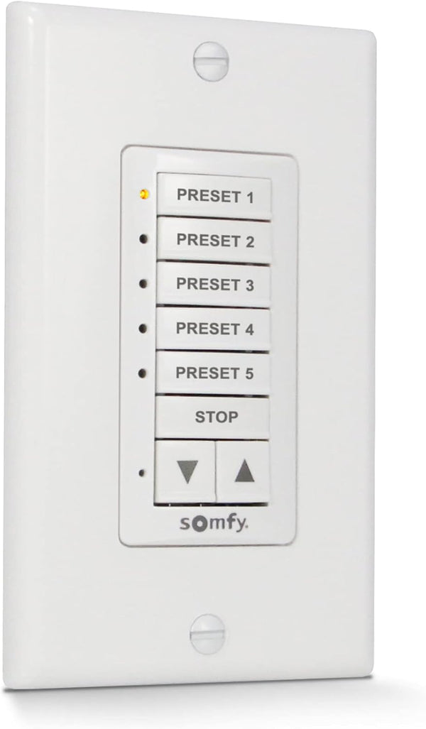 Somfy DecoFlex 5 Channel RTS WireFree Wall Switch, White, part 1810813