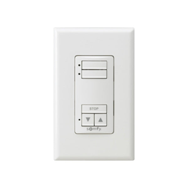Somfy DecoFlex 2 Channel RTS WireFree Wall Switch, White (1811068)