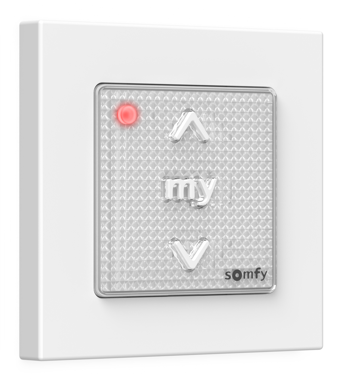Somfy Smoove 1 RTS Pure II battery wall switch with white Pure frame, part 1871361
