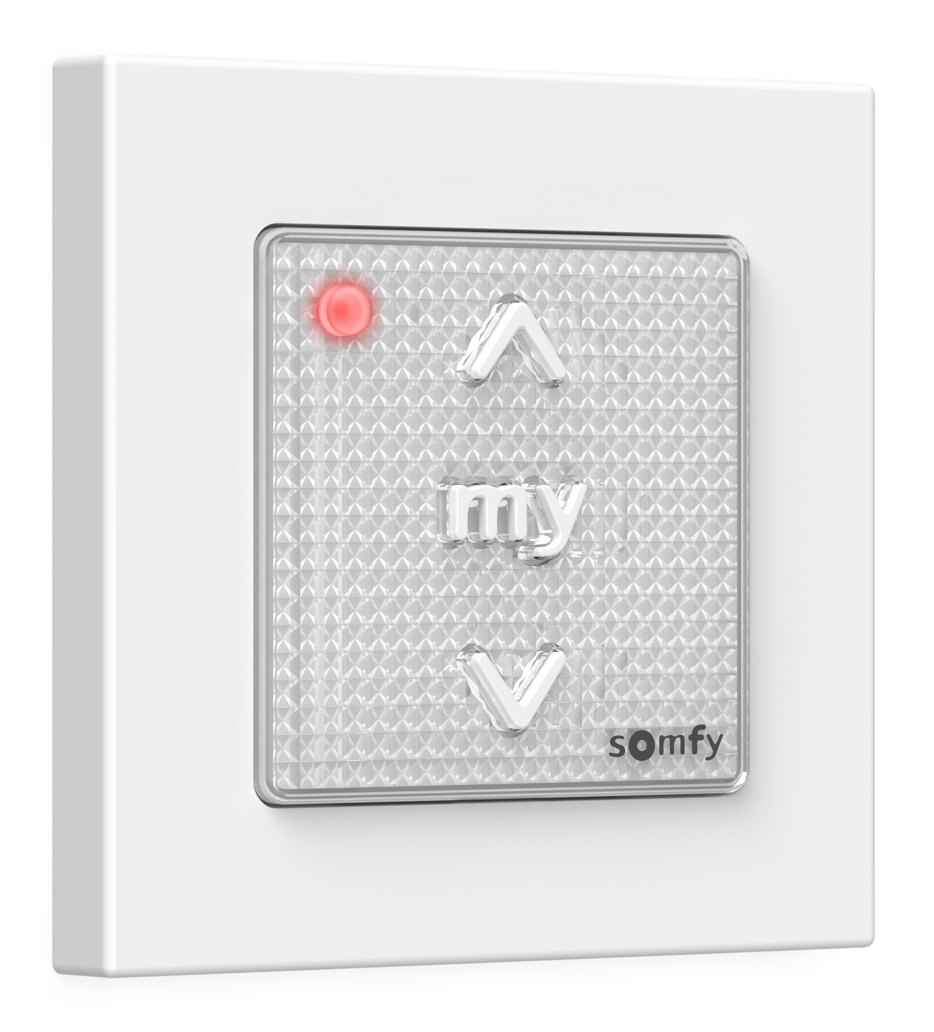 Somfy Smoove 1 RTS Pure II wall switch with white frame, SKU 1871361