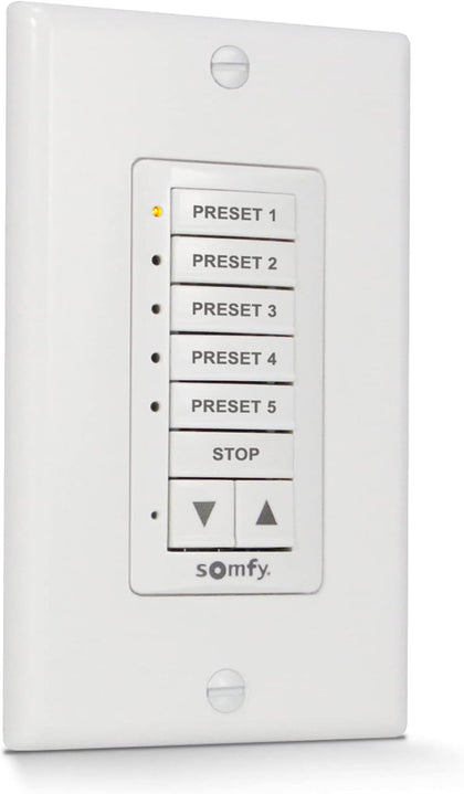 Somfy Control DecoFlex 5 Channel RTS Wirefree Wall Switch White - wall control switch | ShadeMotorsDirect