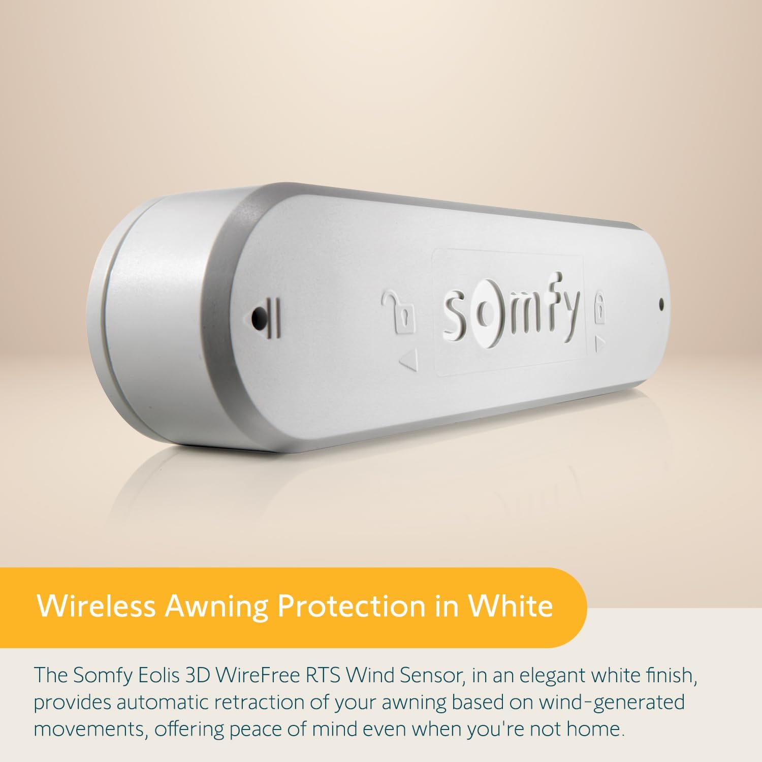 Somfy Control Eolis 3D Wirefree RTS Wind Sensor White 1816081