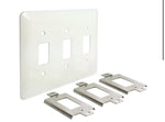 Rocker Switch Plate Kit, 3 gang white