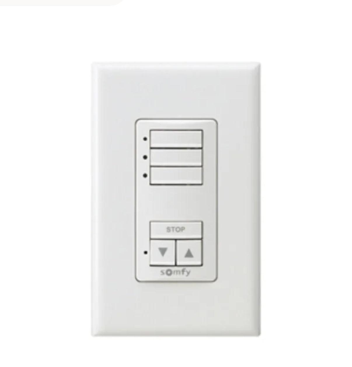 SOMFY DECOFLEX 3 CHANNEL RTS WIRELESS WALL SWITCH WHITE with Custom Buttons 1811071