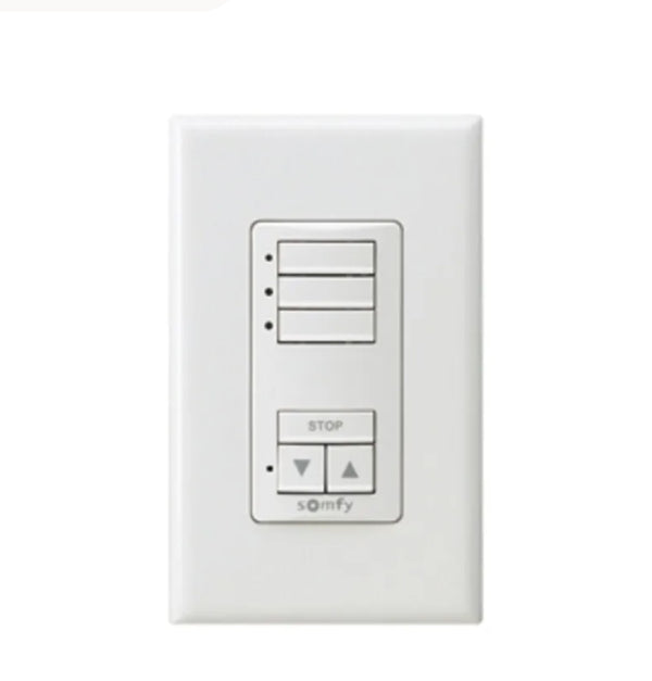 Somfy DecoFlex 3 Channel RTS Wireless Wall Switch, White, part 1811071