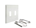 Rocker Switch Plate Kit, 2 gang white