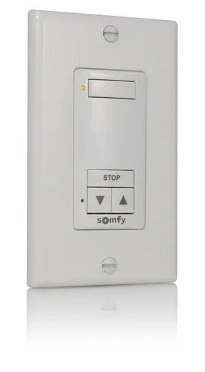 Somfy Control DecoFlex 1 Channel RTS Wireless Wall Switch White - wall control switch | ShadeMotorsDirect