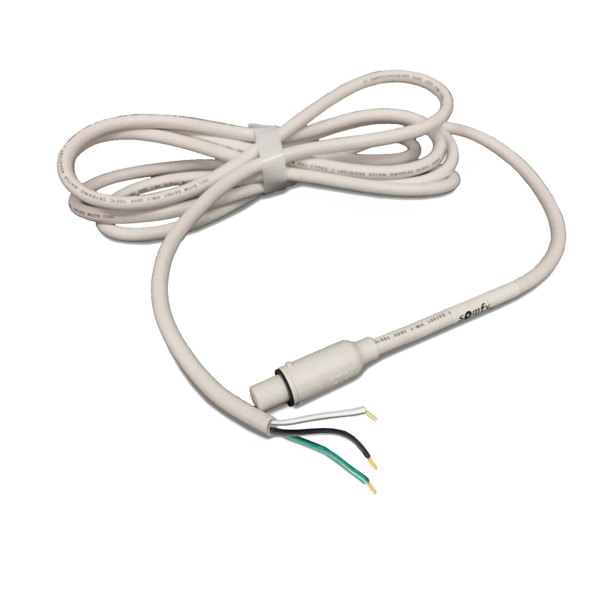 Somfy 3 Wire Fast Connector Cable SJTW 3C 8.4 ft without NEMA Plug (9021157)