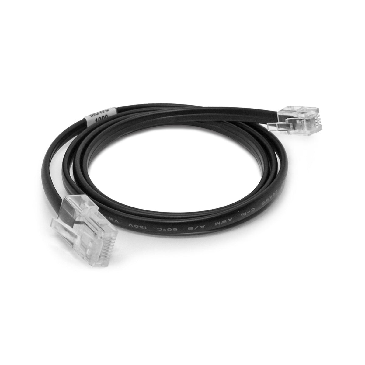 Somfy 4-Conductor 26 AWG Modular Cable RJ9 to RJ45, 2.5 ft (data only, black) (9018541)