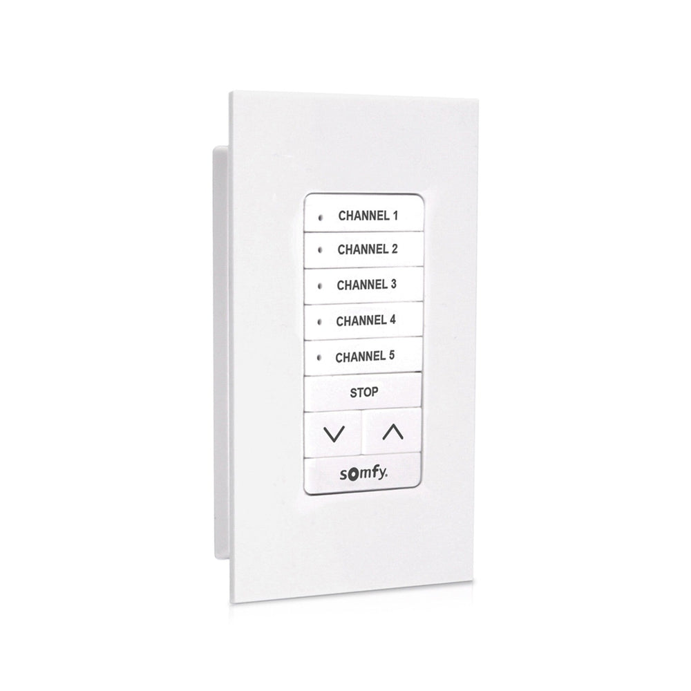 Somfy DecoFlex Surface 5-Channel RTS WireFree Wall Switch, White (1871025)