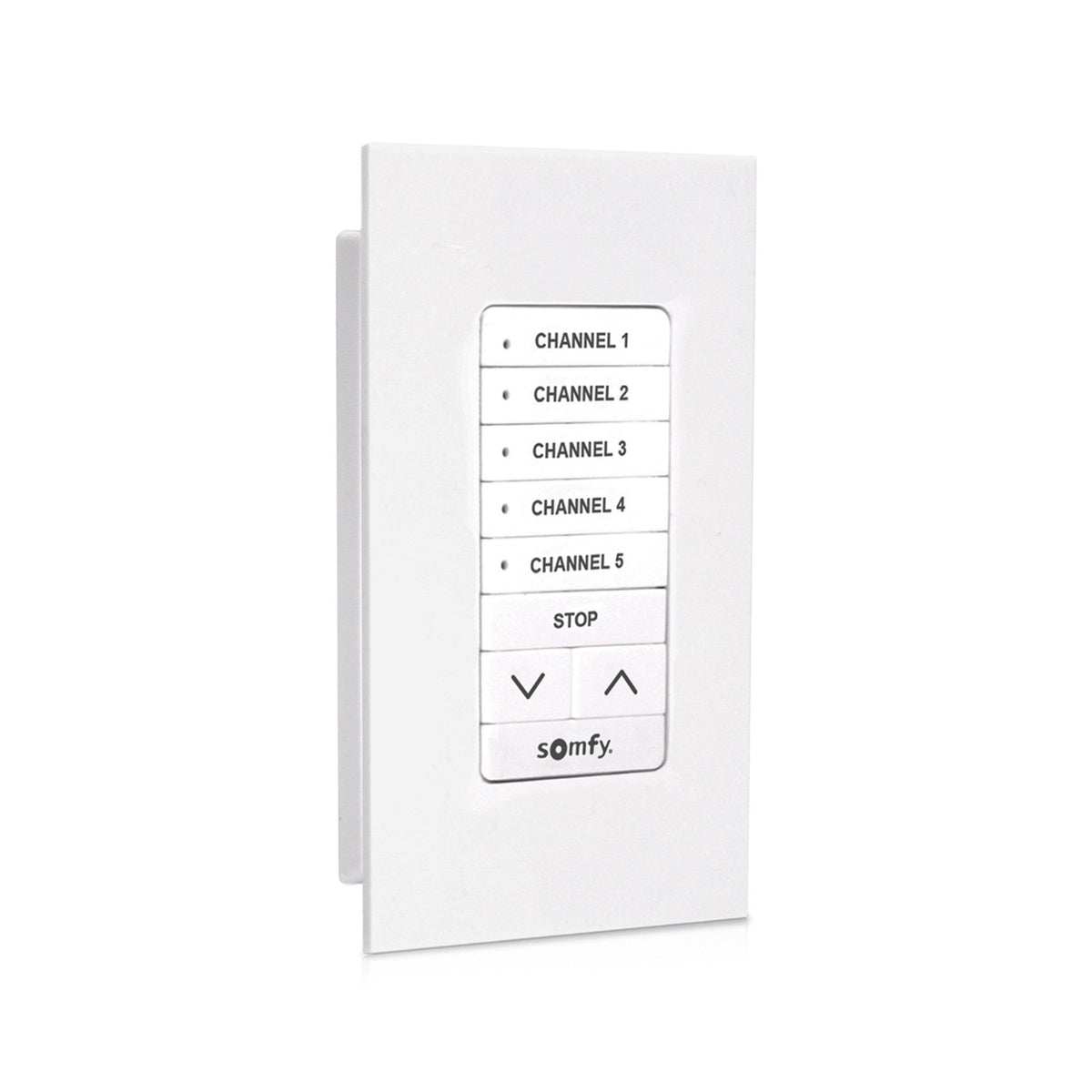 Somfy DecoFlex Surface 5-Channel RTS WireFree Wall Switch, White (1871025)
