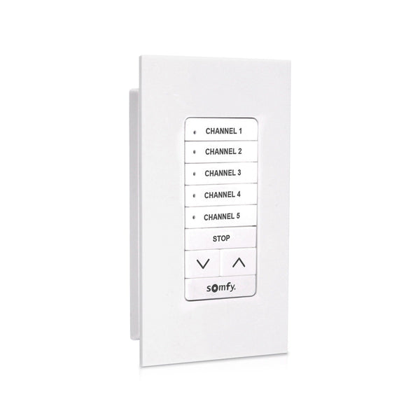 Somfy DecoFlex Surface 5-Channel RTS WireFree Wall Switch, White (1871025)