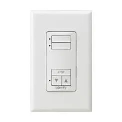 Somfy DecoFlex 2 Channel RTS WireFree Wall Switch, White, part 1811068